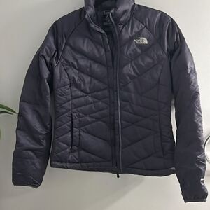 The north face metalic purple down filled 550 jacket
